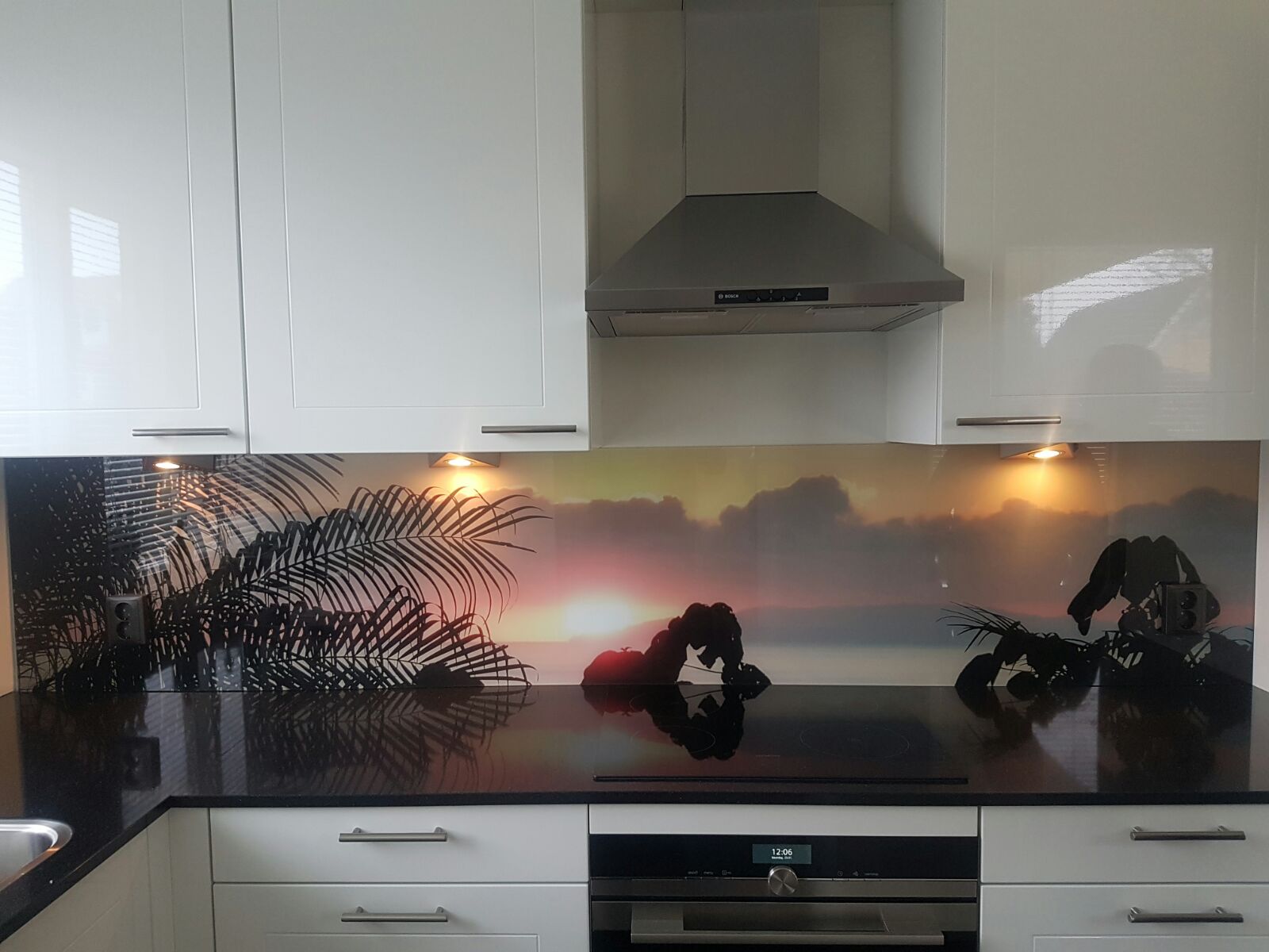 Keuken achterwand met tropische print