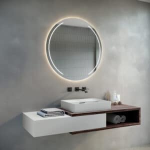Spiegel badkamer rond met LED verlichting