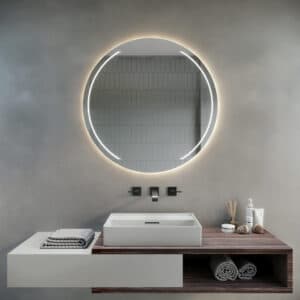 Spiegel badkamer rond met LED verlichting