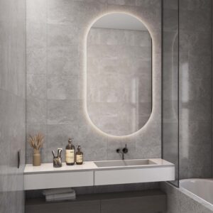 ovale badkamerspiegel met licht