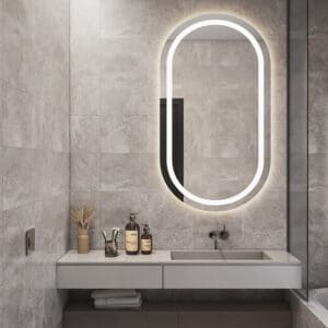 ovale spiegel met led vooraanzicht